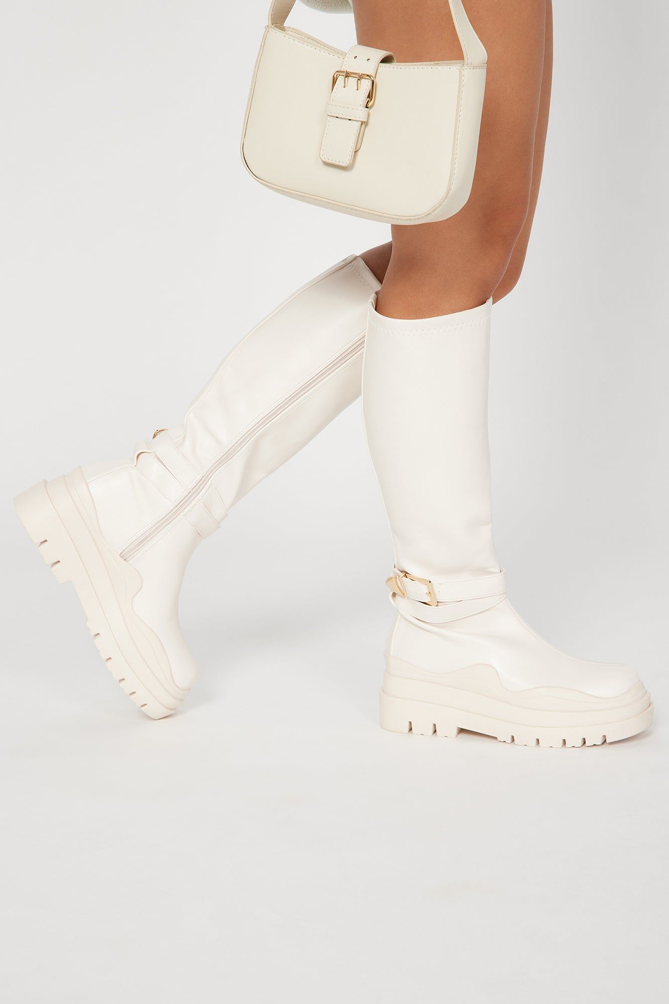 Leave It To Me Knee High Boots - Cream sold by Fashion Nova