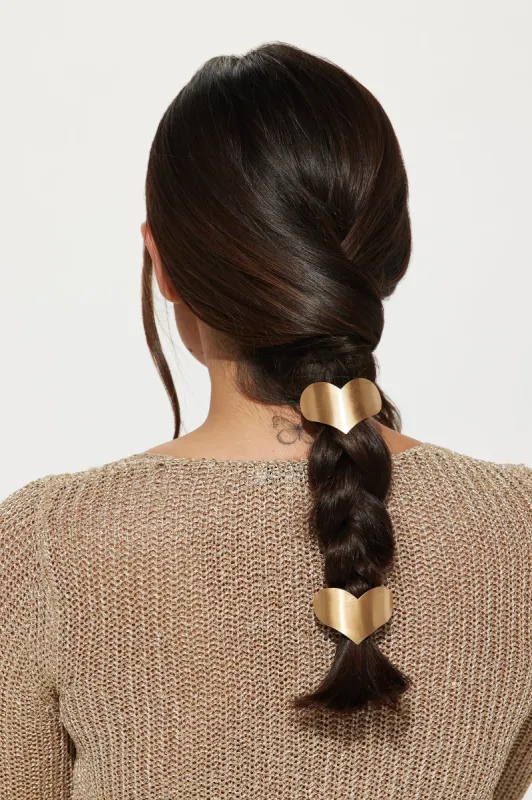 No Strings Attached 2 Piece Scrunchie Set - Gold made by Fashion Nova