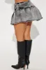 Come Over Pleated Denim Micro Mini Skirt - Grey sold by Fashion Nova