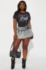 Come Over Pleated Denim Micro Mini Skirt - Grey sold by Fashion Nova