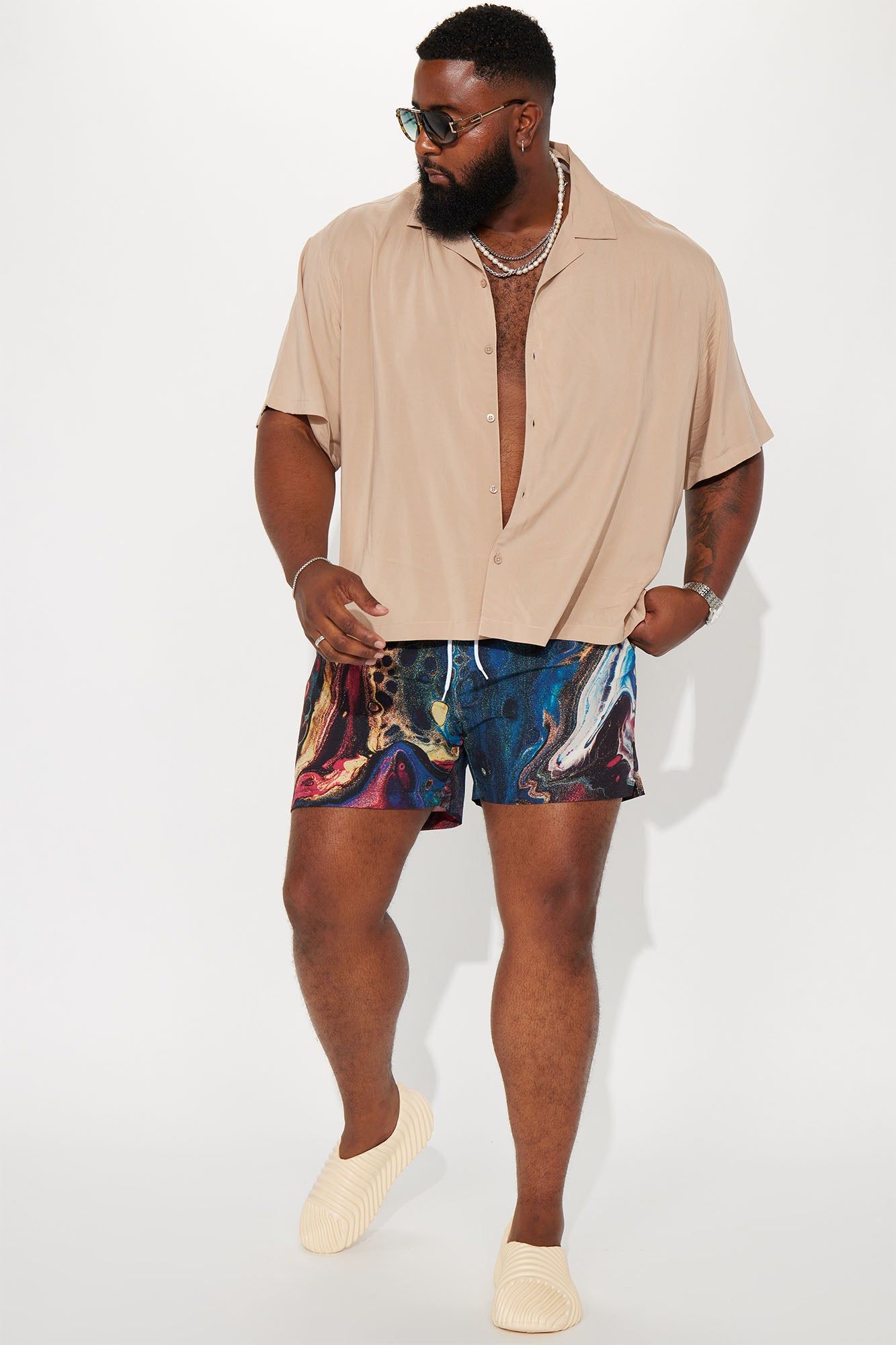 Color Swirl Swim Trunks - Multi Color sold by Fashion Nova product image thumbnail 5