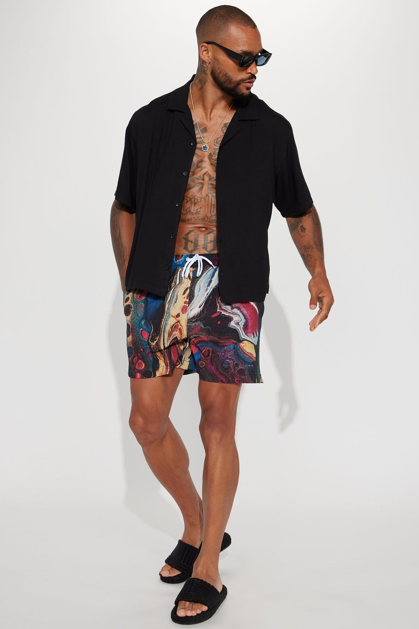 Color Swirl Swim Trunks - Multi Color sold by Fashion Nova product image thumbnail 3