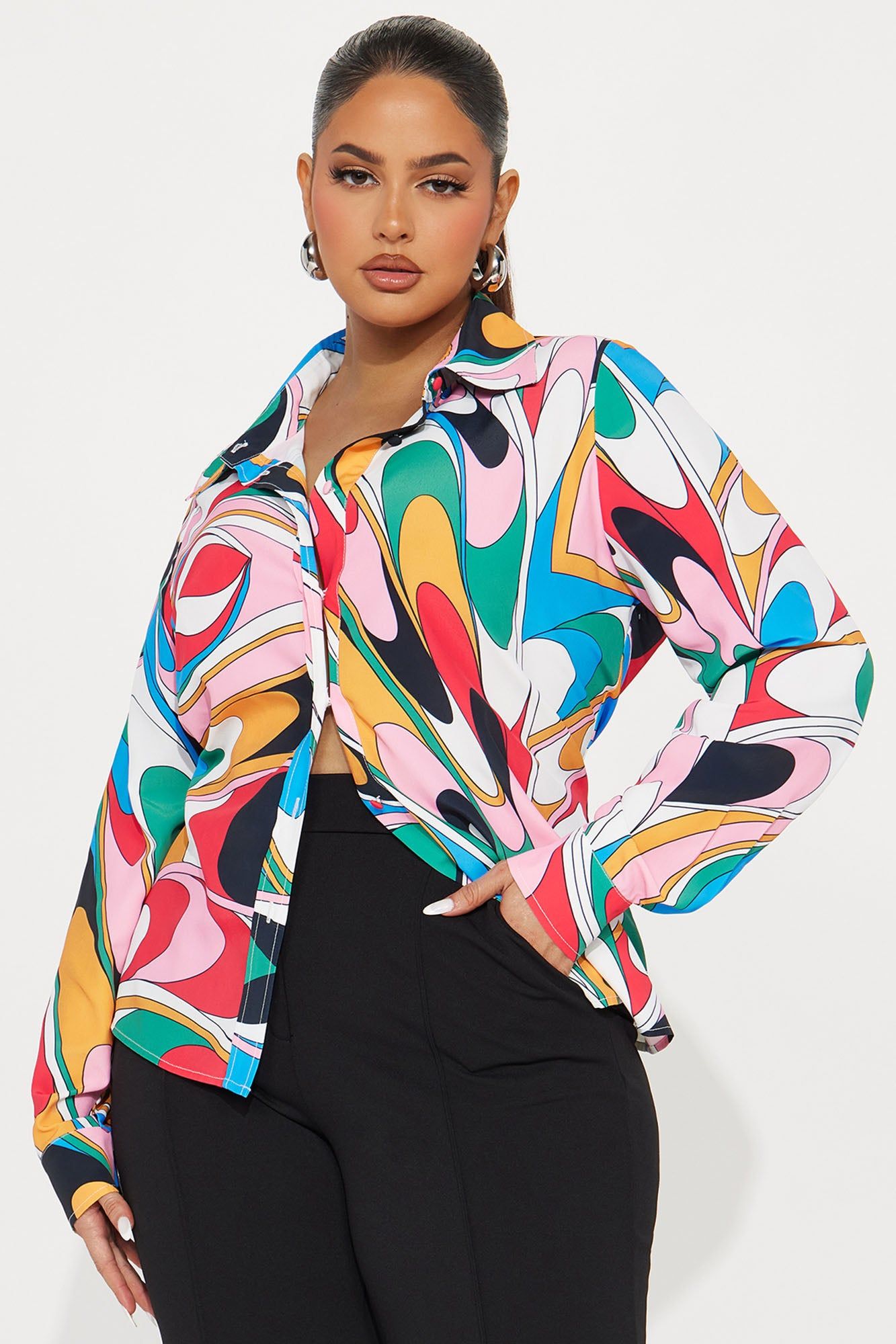 Please Me Printed Shirt - Multi Color sold by Fashion Nova product image thumbnail 4