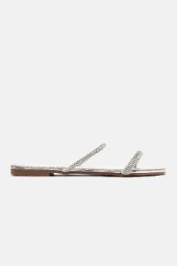 Juliet Embellished Double Strap Sandals - Silver sold by Fashion Nova