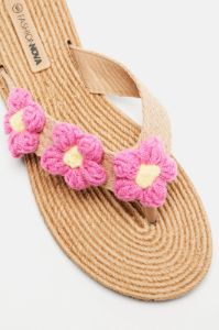 Flower Fields Flip Flops - Pink sold by Fashion Nova