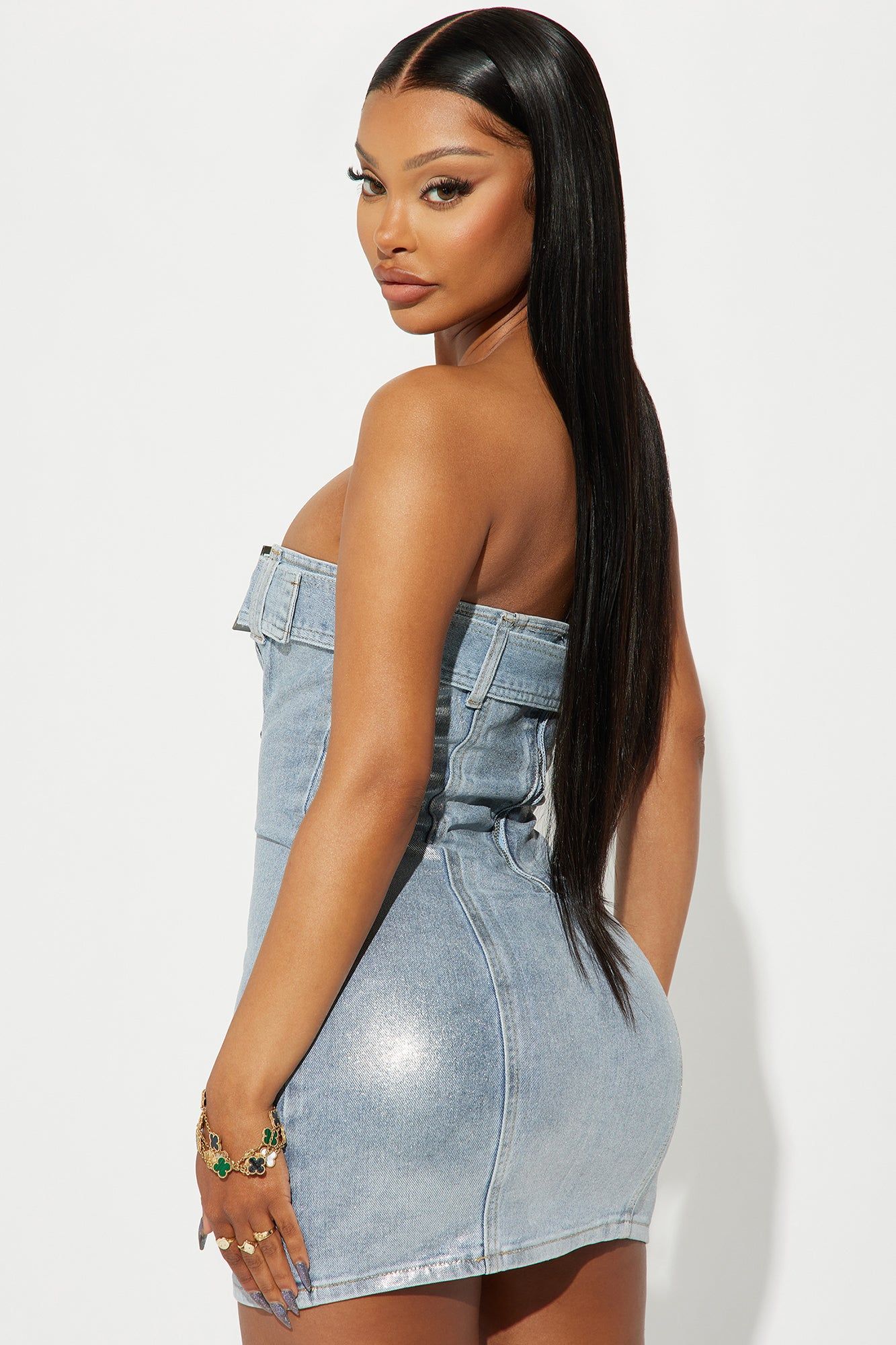 Dahlia Denim Mini Dress - Blue sold by Fashion Nova product image thumbnail 3