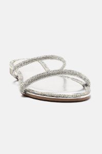 Juliet Embellished Double Strap Sandals - Silver sold by Fashion Nova
