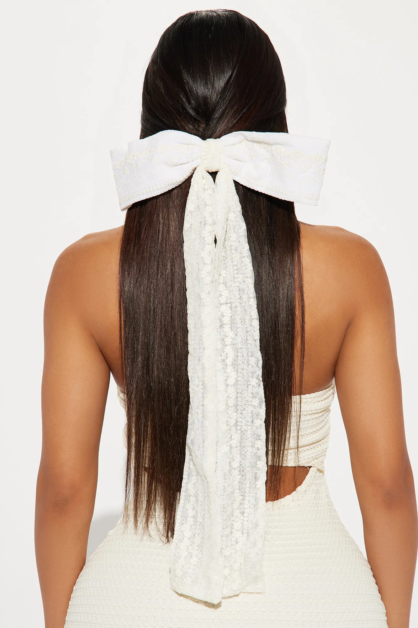Romance Me Hair Bow - Ivory sold by Fashion Nova