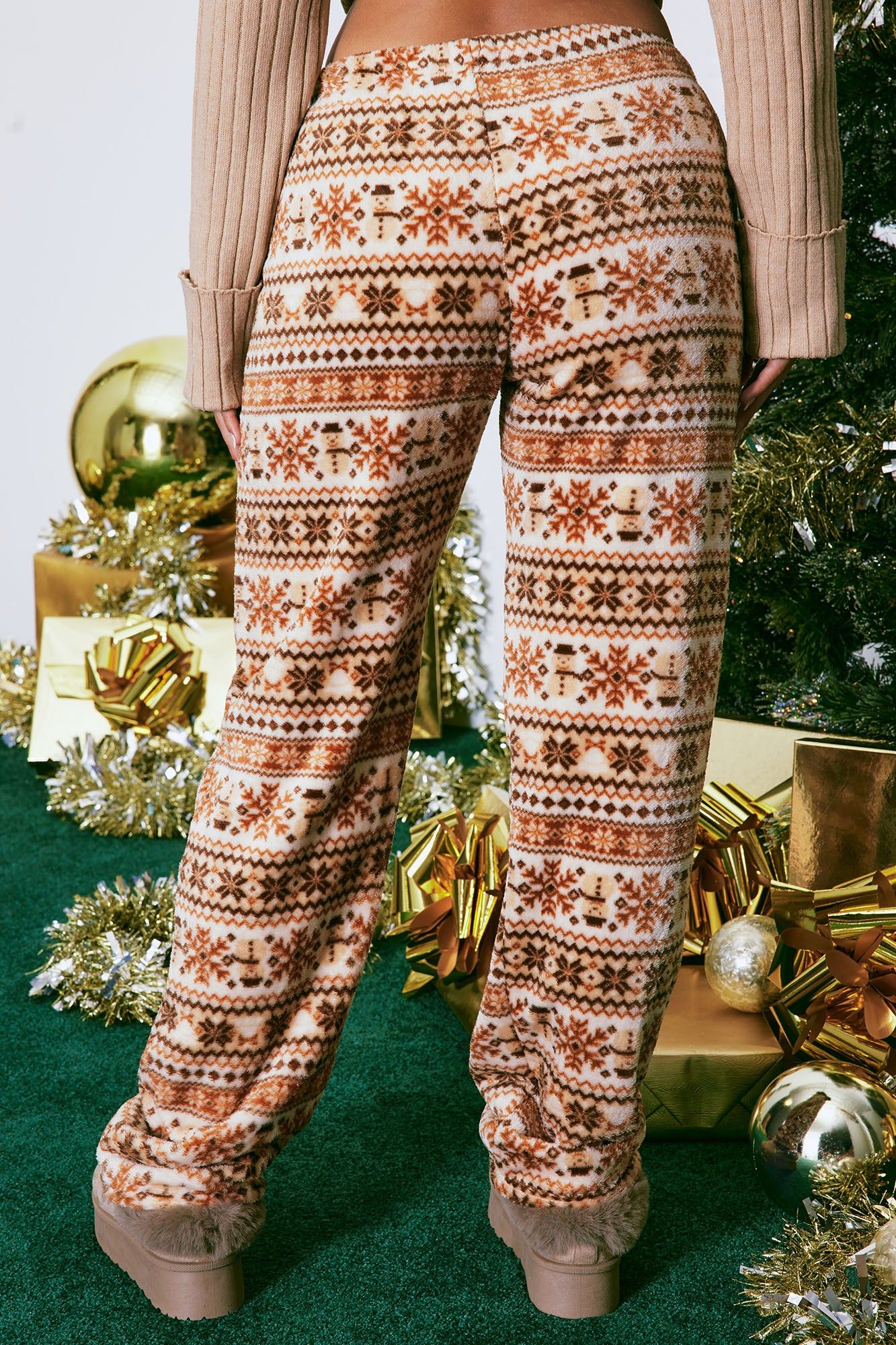 Snow Day Plush PJ Pants - Brown/combo sold by Fashion Nova product image thumbnail 3