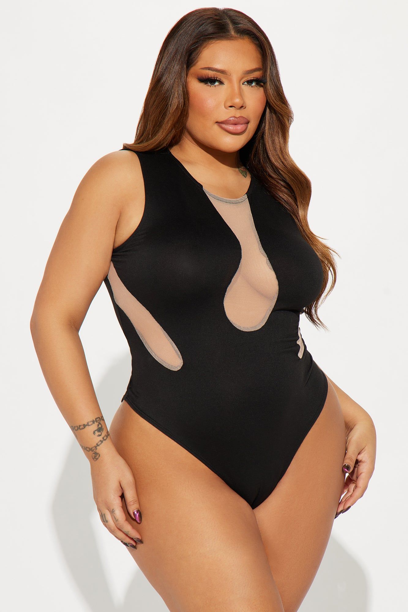 Marcella Mesh Bodysuit - Black sold by Fashion Nova product image thumbnail 5