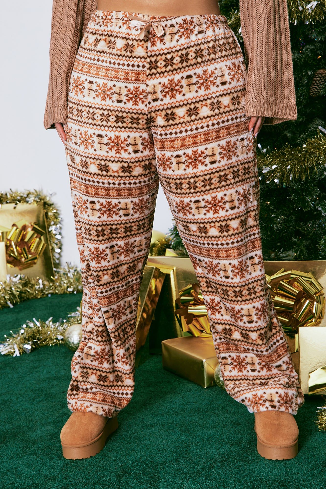 Snow Day Plush PJ Pants - Brown/combo sold by Fashion Nova product image thumbnail 5
