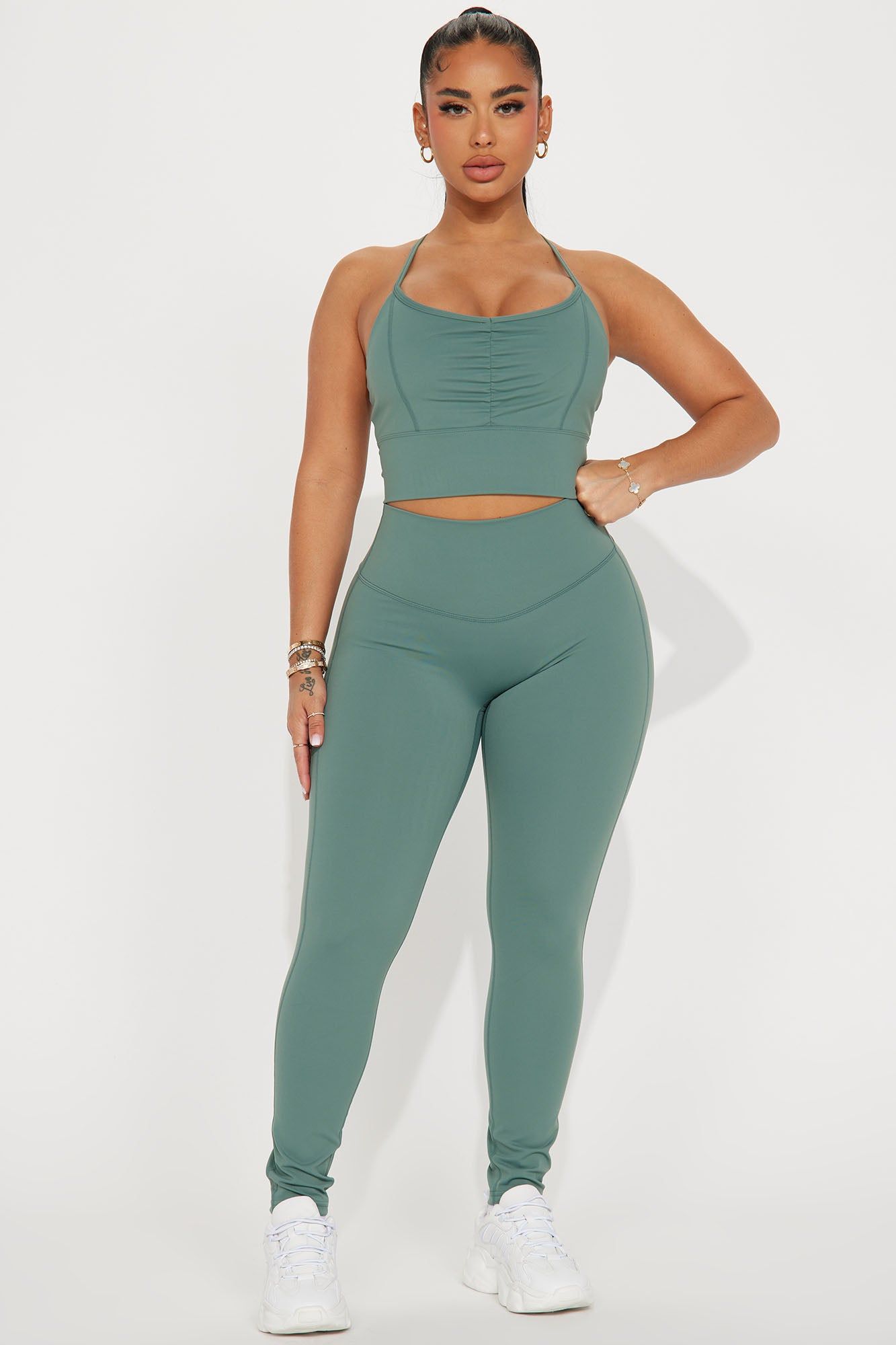 Hot Yoga Club Active Set - Sage sold by Fashion Nova