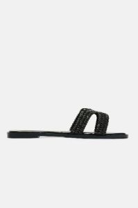 Poolside Babe Flat Sandals - Black sold by Fashion Nova