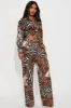 Animal Attraction Pant Set - Brown Combo sold by Fashion Nova