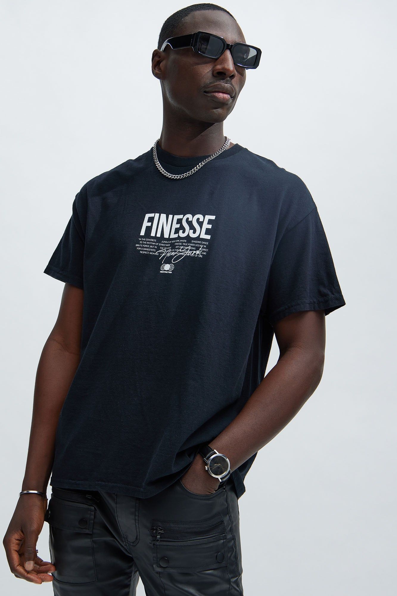Finesse NYC Short Sleeve Tee - Black sold by Fashion Nova