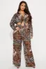 Animal Attraction Pant Set - Brown Combo sold by Fashion Nova