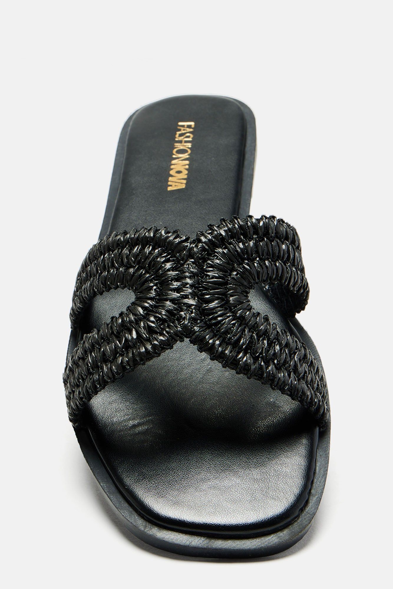 Poolside Babe Flat Sandals - Black sold by Fashion Nova