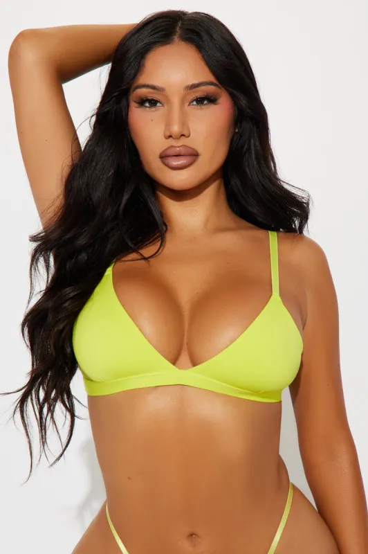 Light As A Feather Microfiber Triangle Bralette - Lime sold by Fashion Nova