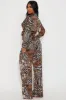 Animal Attraction Pant Set - Brown Combo sold by Fashion Nova