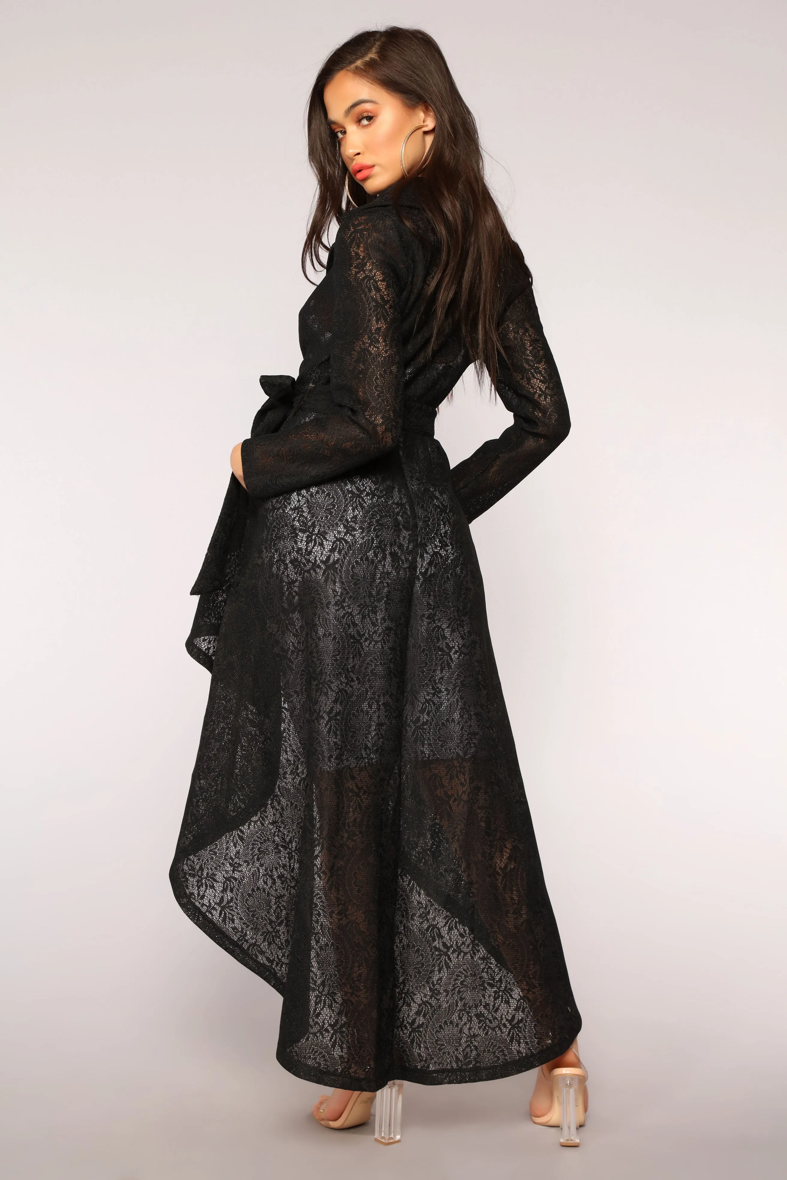 The Little Things Lace Coat - Black sold by Fashion Nova product image thumbnail 5