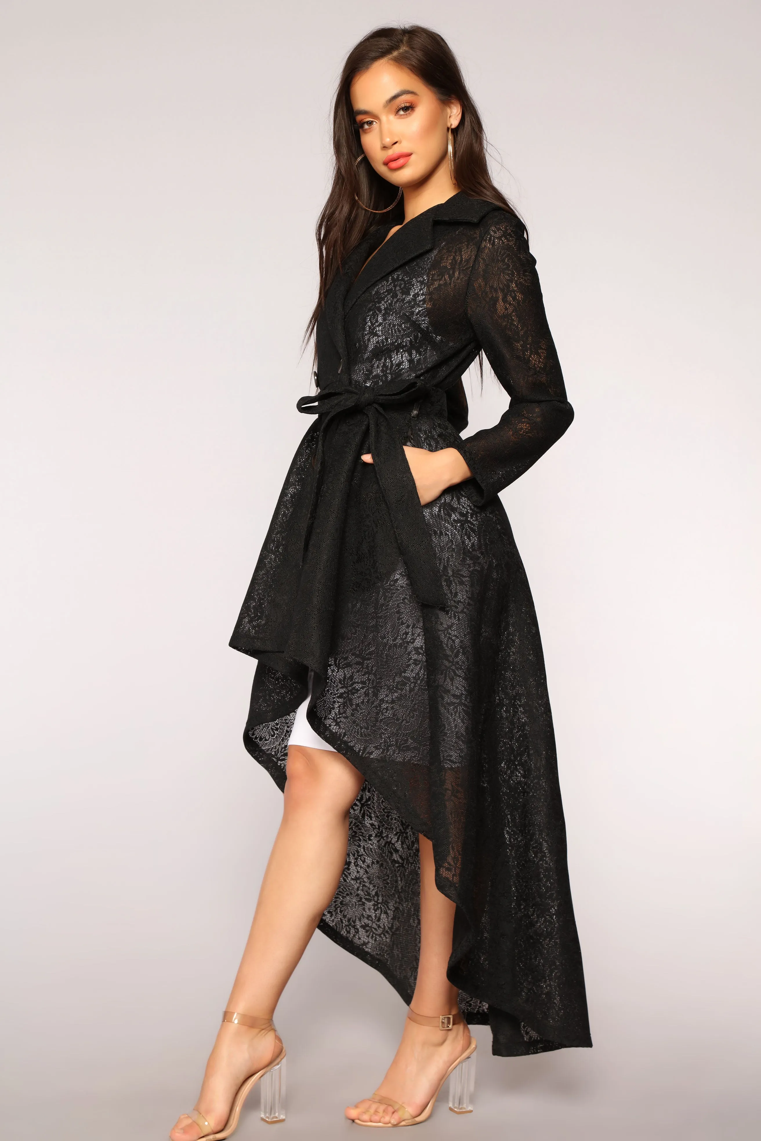 The Little Things Lace Coat - Black sold by Fashion Nova product image thumbnail 3