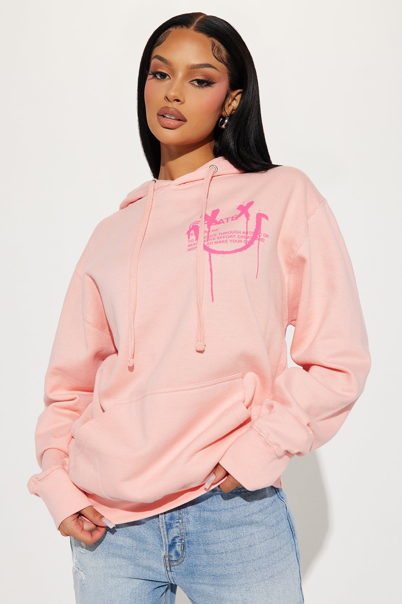 Create Art Hoodie - Pink sold by Fashion Nova
