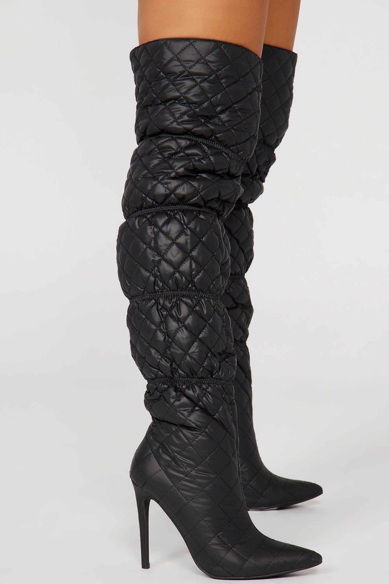 Whitney Quilted Over The Knee Boots - Black sold by Fashion Nova product image thumbnail 3