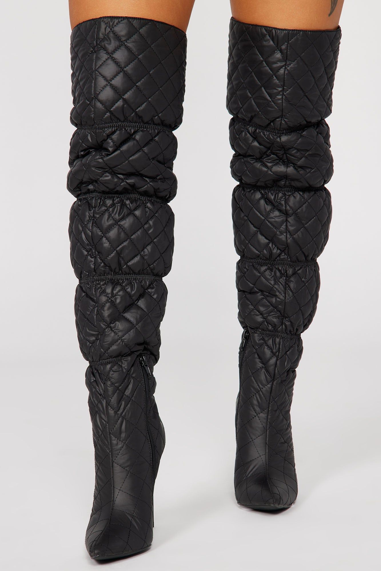 Whitney Quilted Over The Knee Boots - Black sold by Fashion Nova product image thumbnail 2