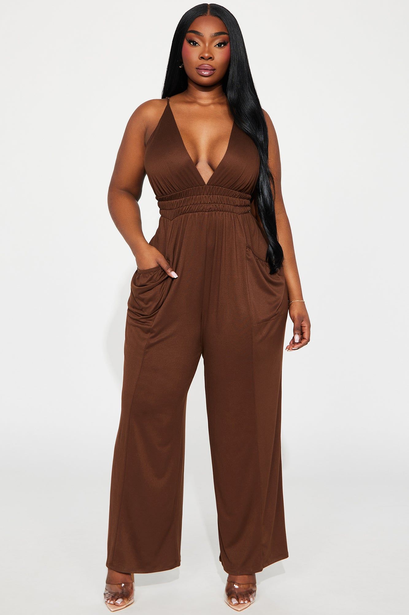 Lounge With Us Jumpsuit - Brown sold by Fashion Nova product image thumbnail 4