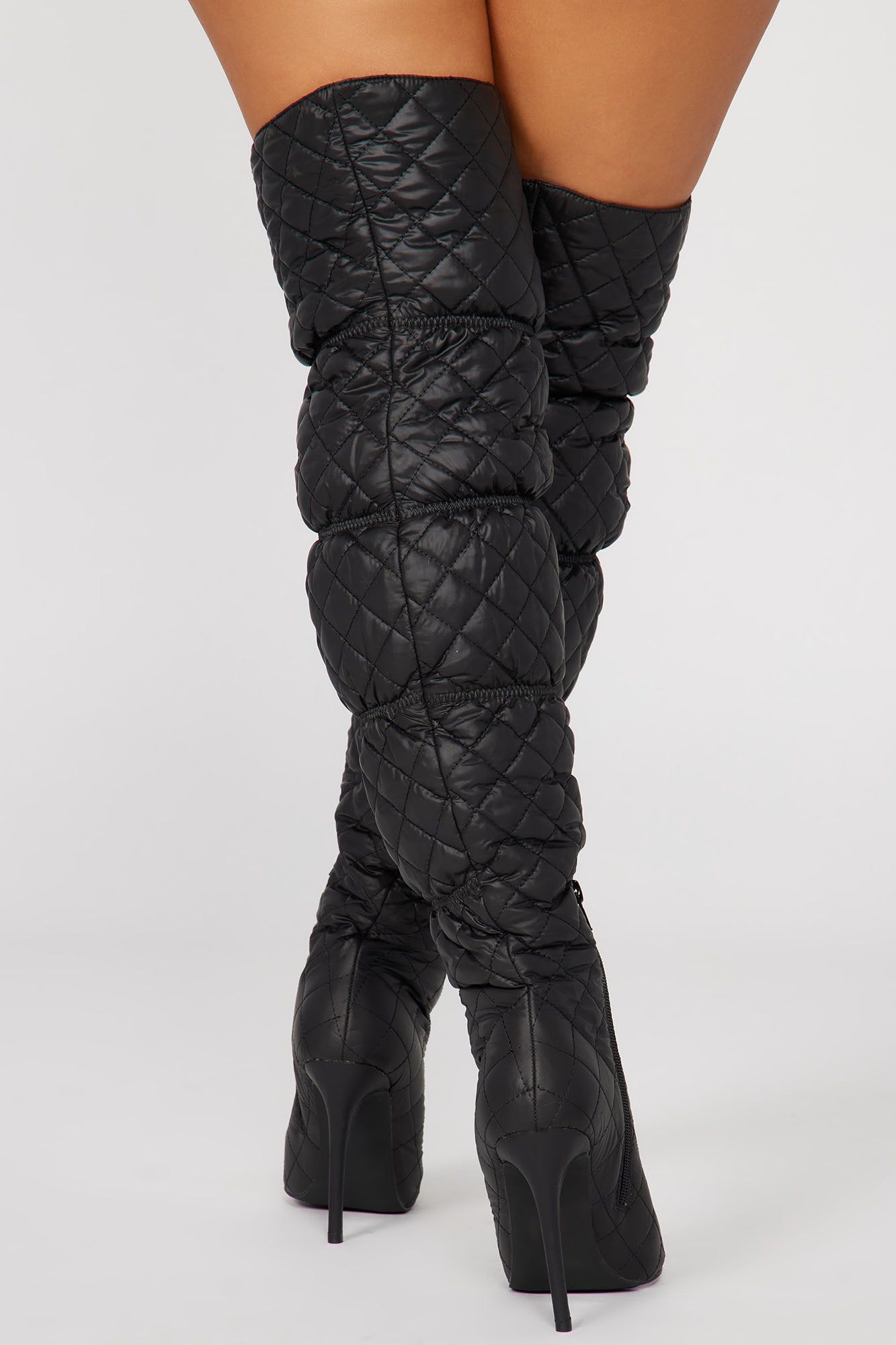 Whitney Quilted Over The Knee Boots - Black sold by Fashion Nova product image thumbnail 4