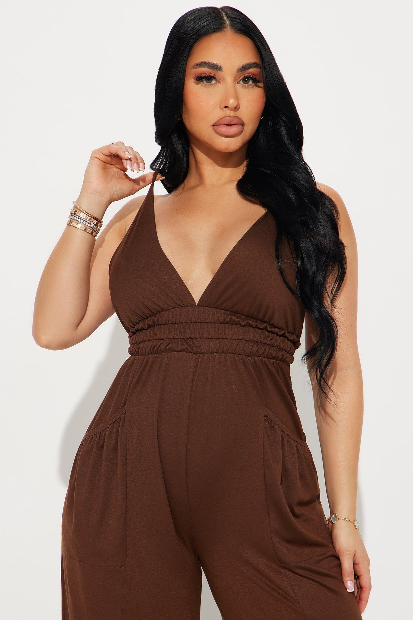 Lounge With Us Jumpsuit - Brown sold by Fashion Nova product image thumbnail 2