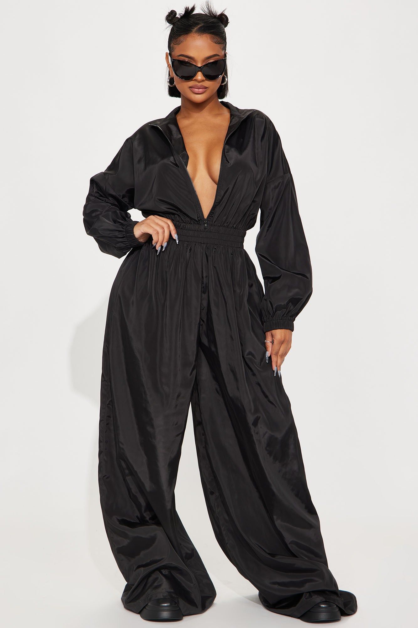 Show Me Around Jumpsuit - Black sold by Fashion Nova