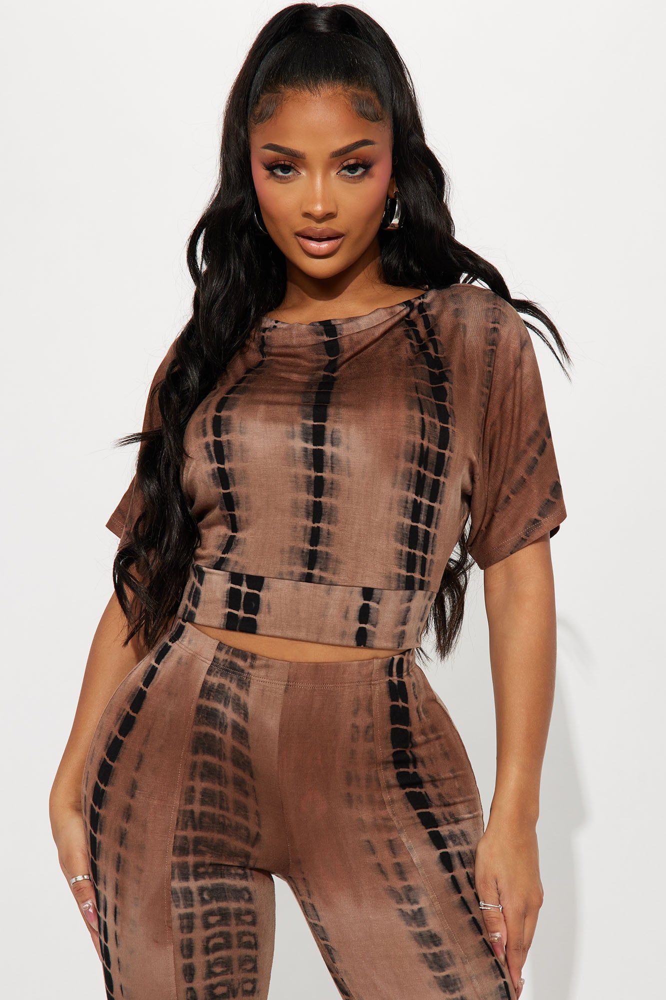 Come Again Tie Dye Pant Set - Brown/combo sold by Fashion Nova product image thumbnail 2