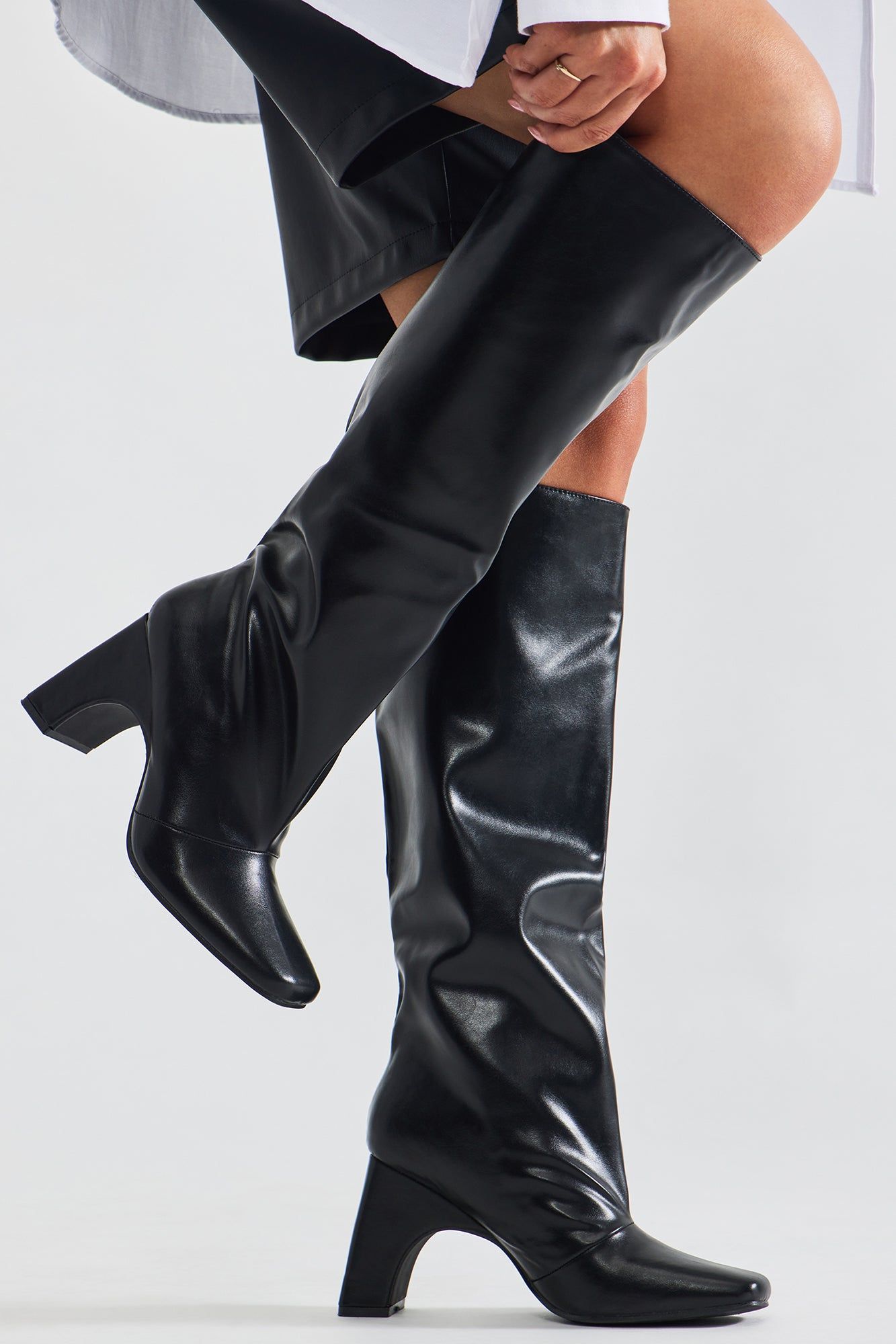 Late City Nights Knee High Heeled Boots - Black sold by Fashion Nova product image thumbnail 2