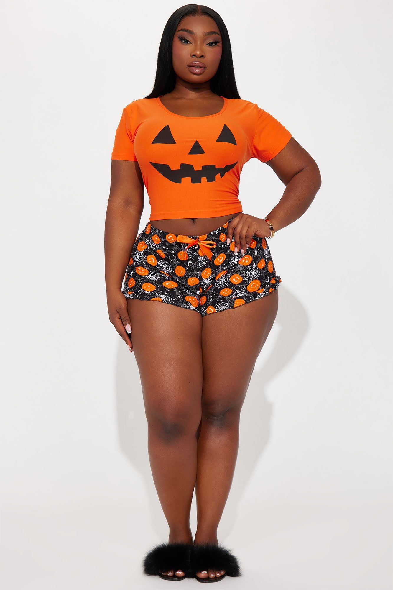 Pumpkin Party PJ Short Set - Orange/combo sold by Fashion Nova product image thumbnail 6