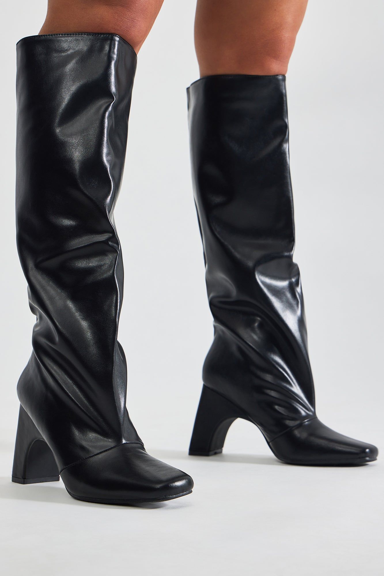 Late City Nights Knee High Heeled Boots - Black sold by Fashion Nova product image thumbnail 3