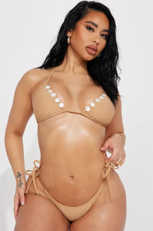 Elsie Beaded 2 Piece Bikini - Champagne sold by Fashion Nova