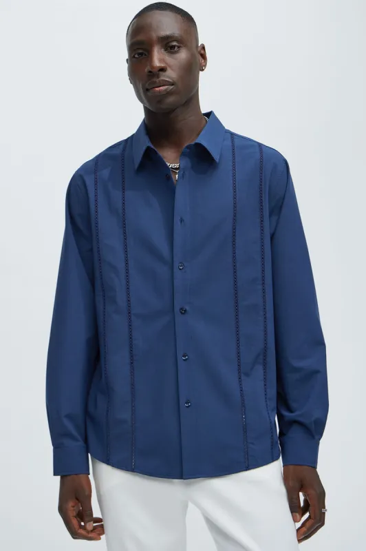 Ivy League Dress Shirt - Navy sold by Fashion Nova