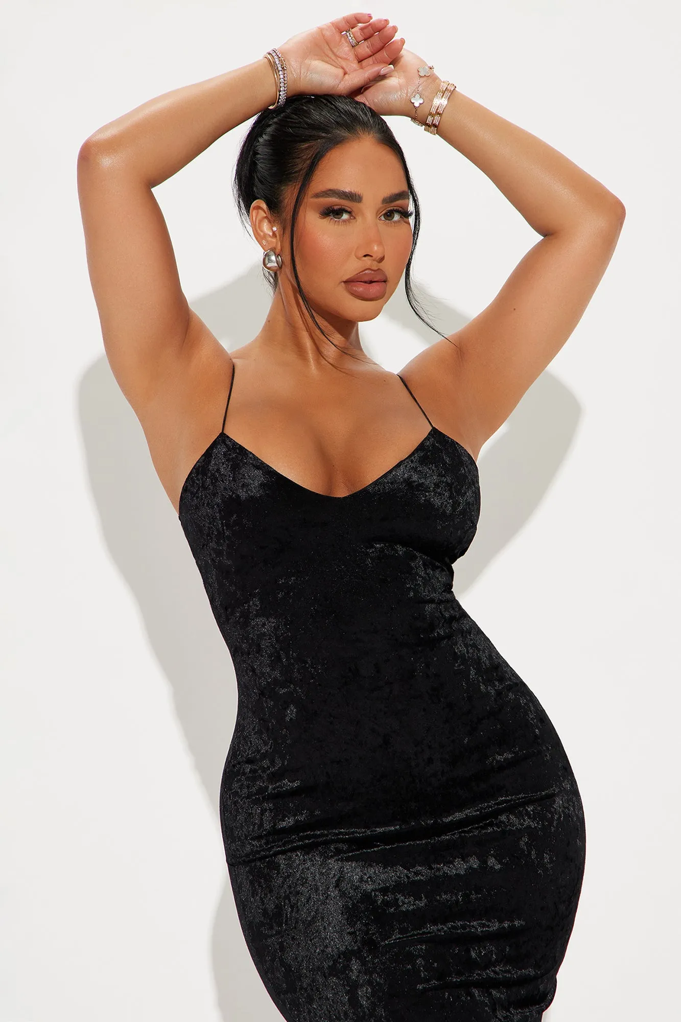 Step On The Scene Velvet Midi Dress - Black sold by Fashion Nova product image thumbnail 2