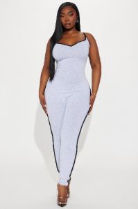 Love To Dream Jumpsuit - Heather Grey sold by Fashion Nova