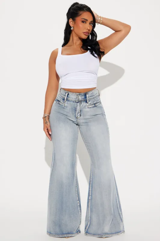 It's A Thing Stretch Flare Jeans - Medium Wash sold by Fashion Nova