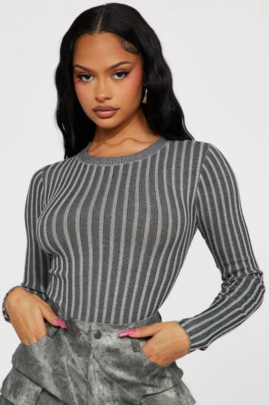 Citra Ribbed Sweater - Black/combo sold by Fashion Nova