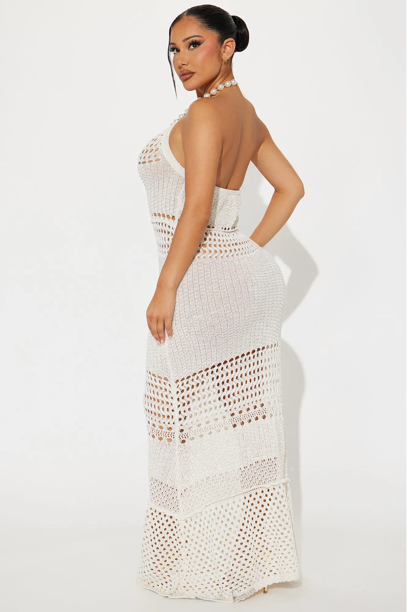Sierra Pearl Crochet Maxi Dress - White sold by Fashion Nova product image thumbnail 3