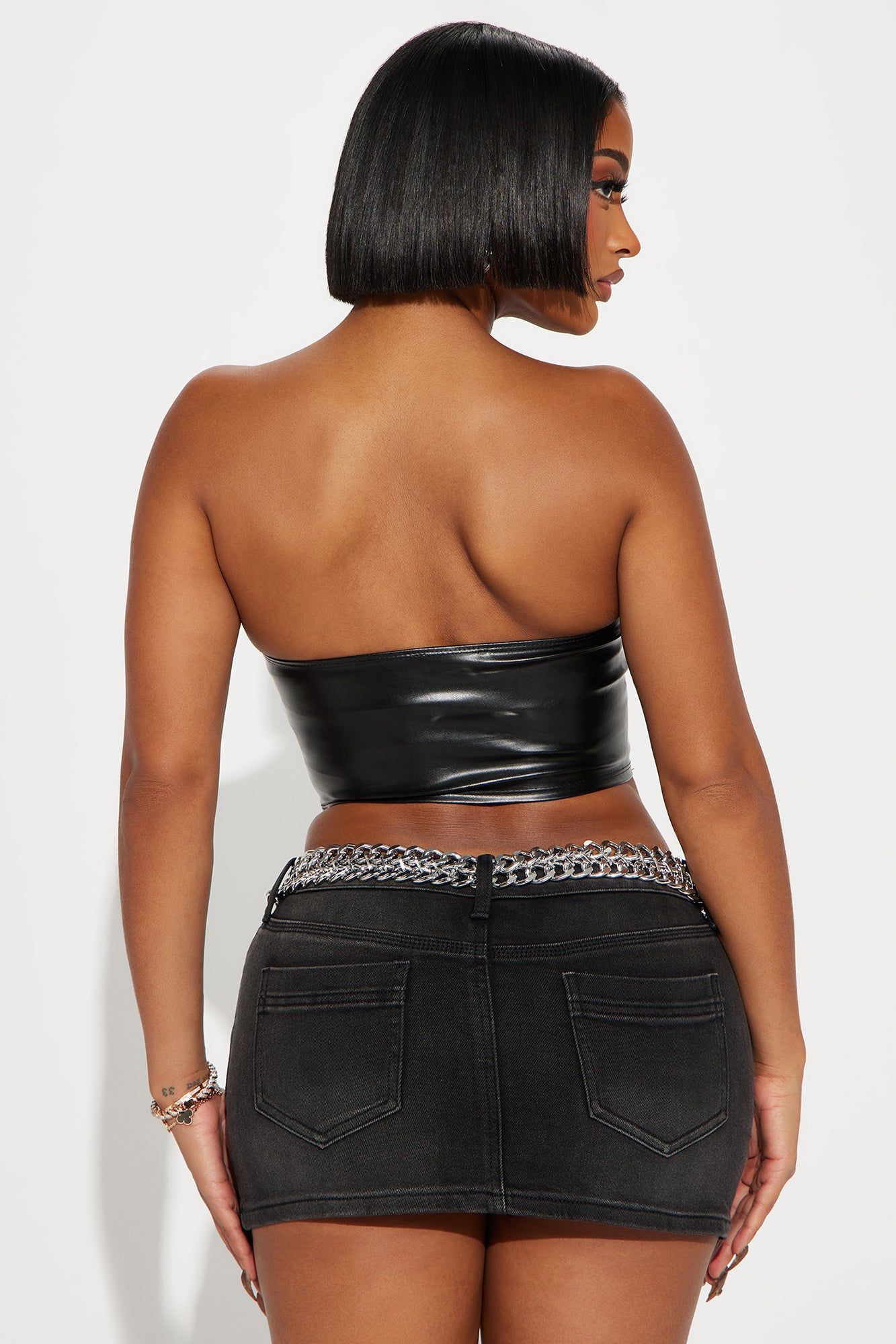 Caught Up In You Faux Leather Top - Black sold by Fashion Nova product image thumbnail 3