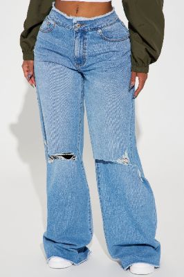 Ramona Ripped Loose Jeans - Light Wash sold by Fashion Nova