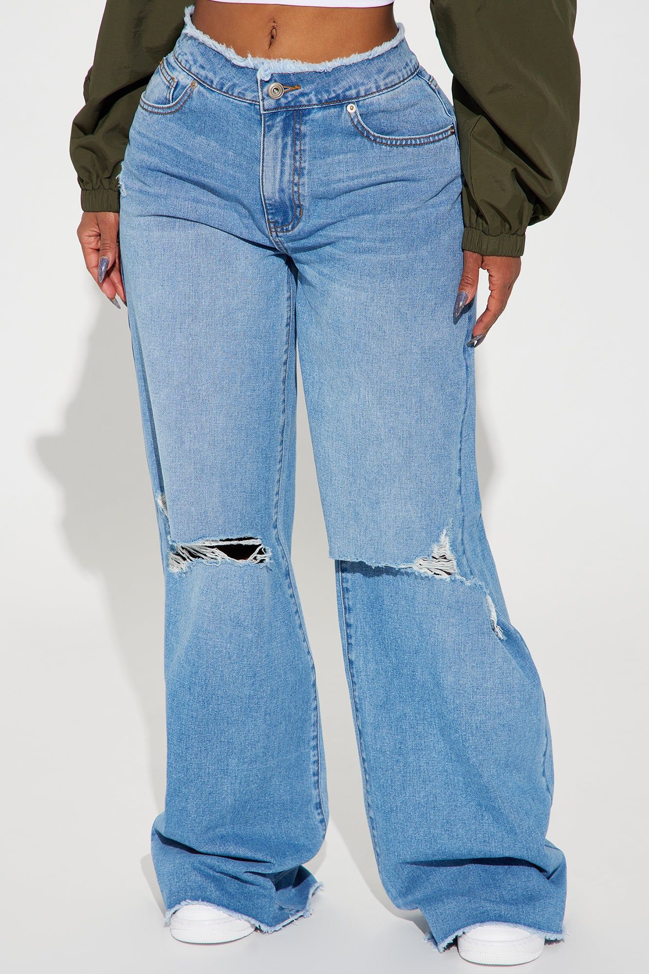 Ramona Ripped Loose Jeans - Light Wash sold by Fashion Nova