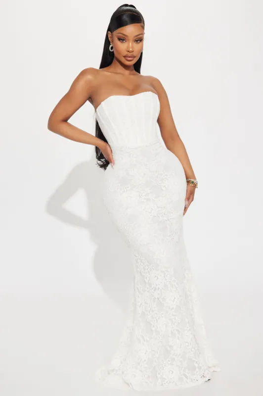 Linnea Lace Maxi Dress - White sold by Fashion Nova