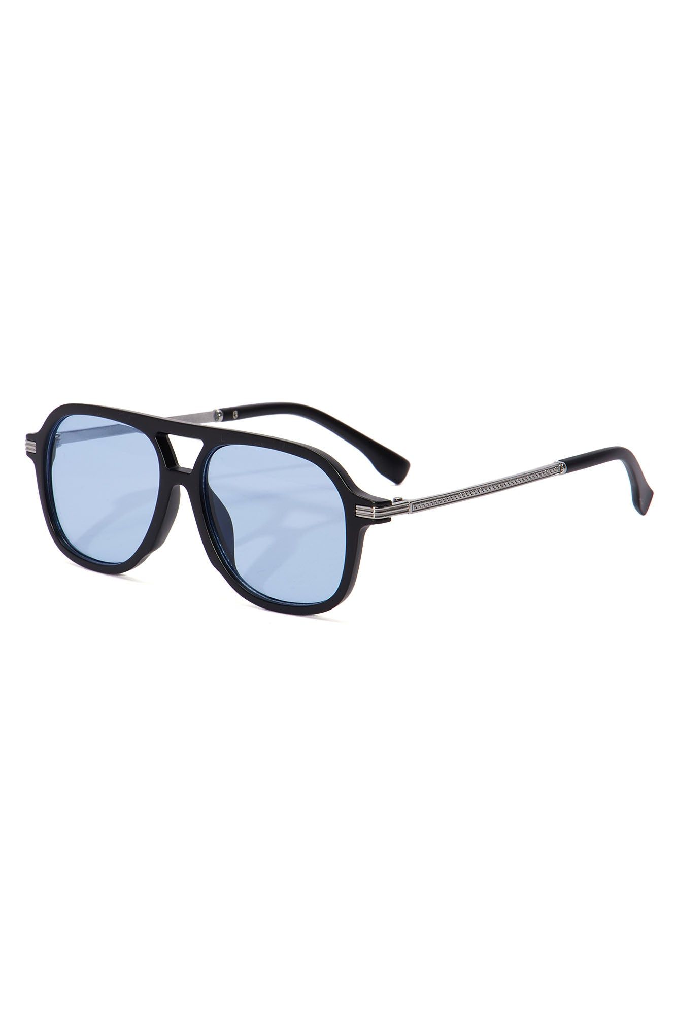 More Time Sunglasses - Black/Blue sold by Fashion Nova