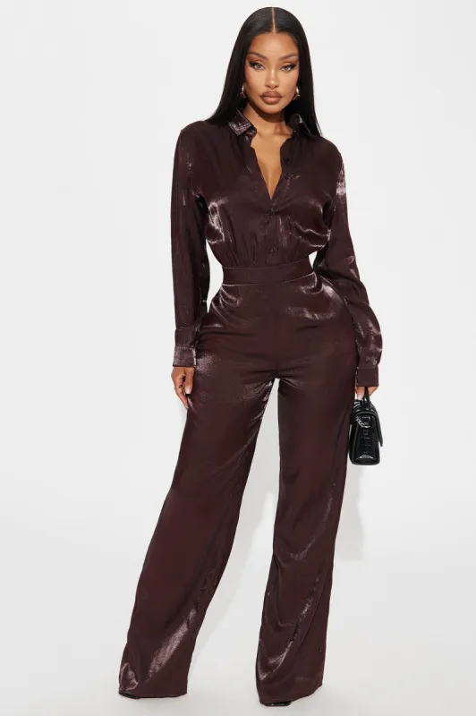 Alani Jumpsuit - Chocolate sold by Fashion Nova