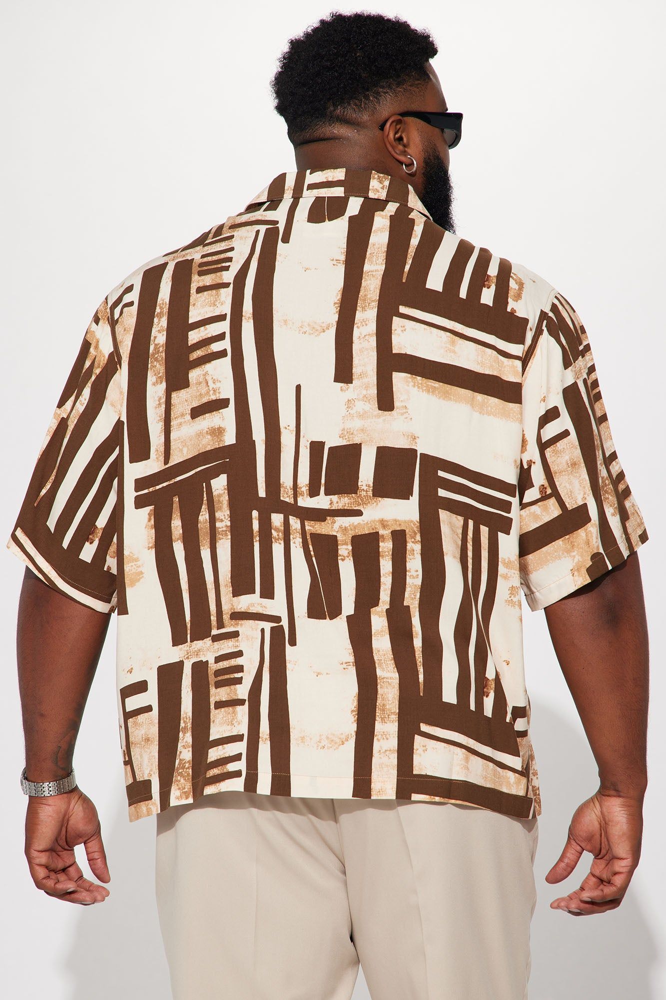 Messer Button Up Shirt - Brown/combo sold by Fashion Nova product image thumbnail 6